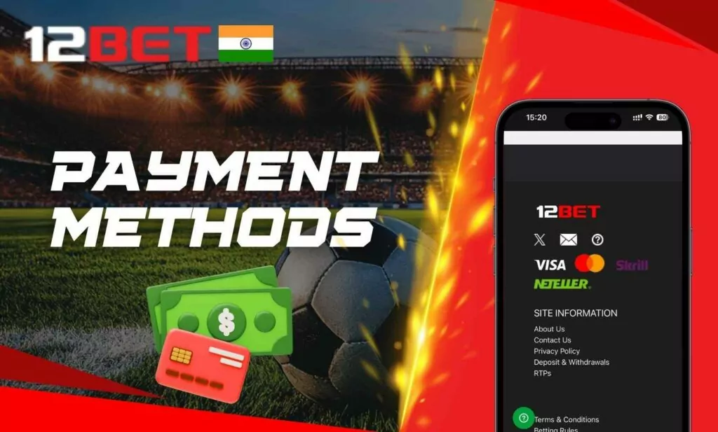 Payment methods on the 12bet Indian app